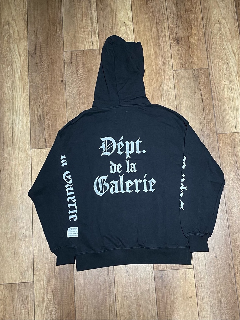 Gallery Department Mens Black Hoodie “Dépt de la Galeríe” White Logo Size Small